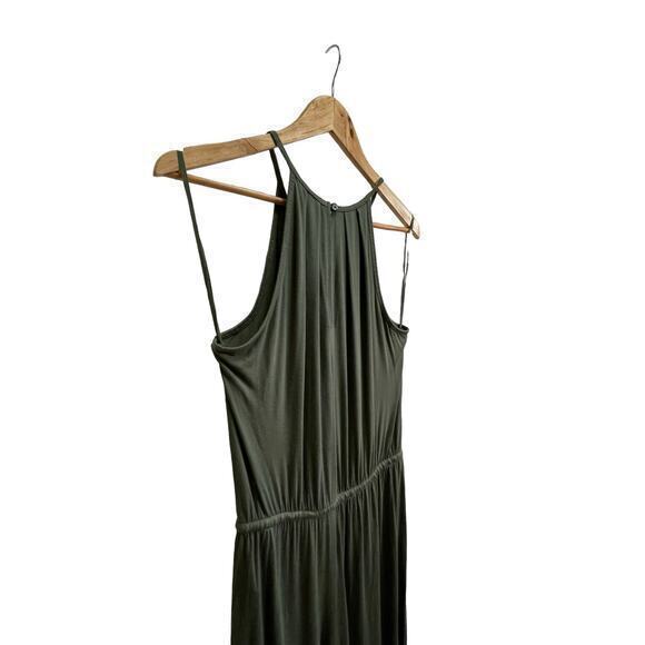 Gap Halter-Neck Wide Leg, Drawstring Waist, Olive Sage Green Jumpsuit‎ - Picture 11 of 13